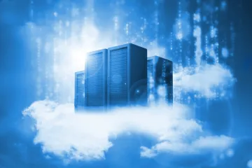 Data centre on the cloud concept
